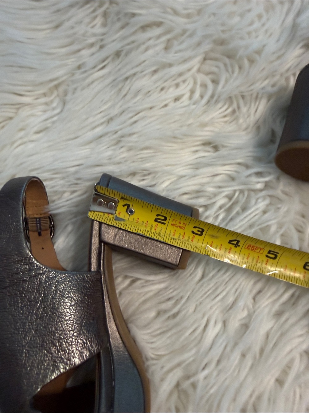 Sofft Metallic Gray Block Heel Sandals with Ankle Strap size 6.5 excellent condi - Picture 6 of 9